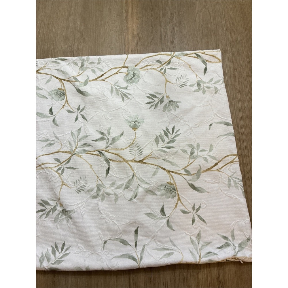 Pereira Da Cunha Pillow Euro Sham White W/Green Floral Portugal Luxury Brand 25"